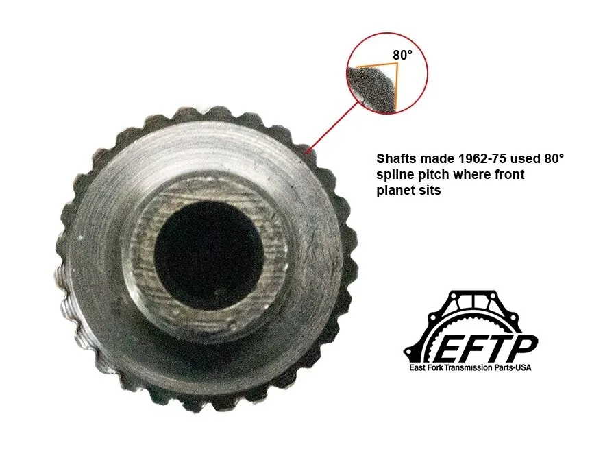 Chrysler - A727 2WD output shaft 27", slip-on yoke, 1966-75 w/pilot image 2
