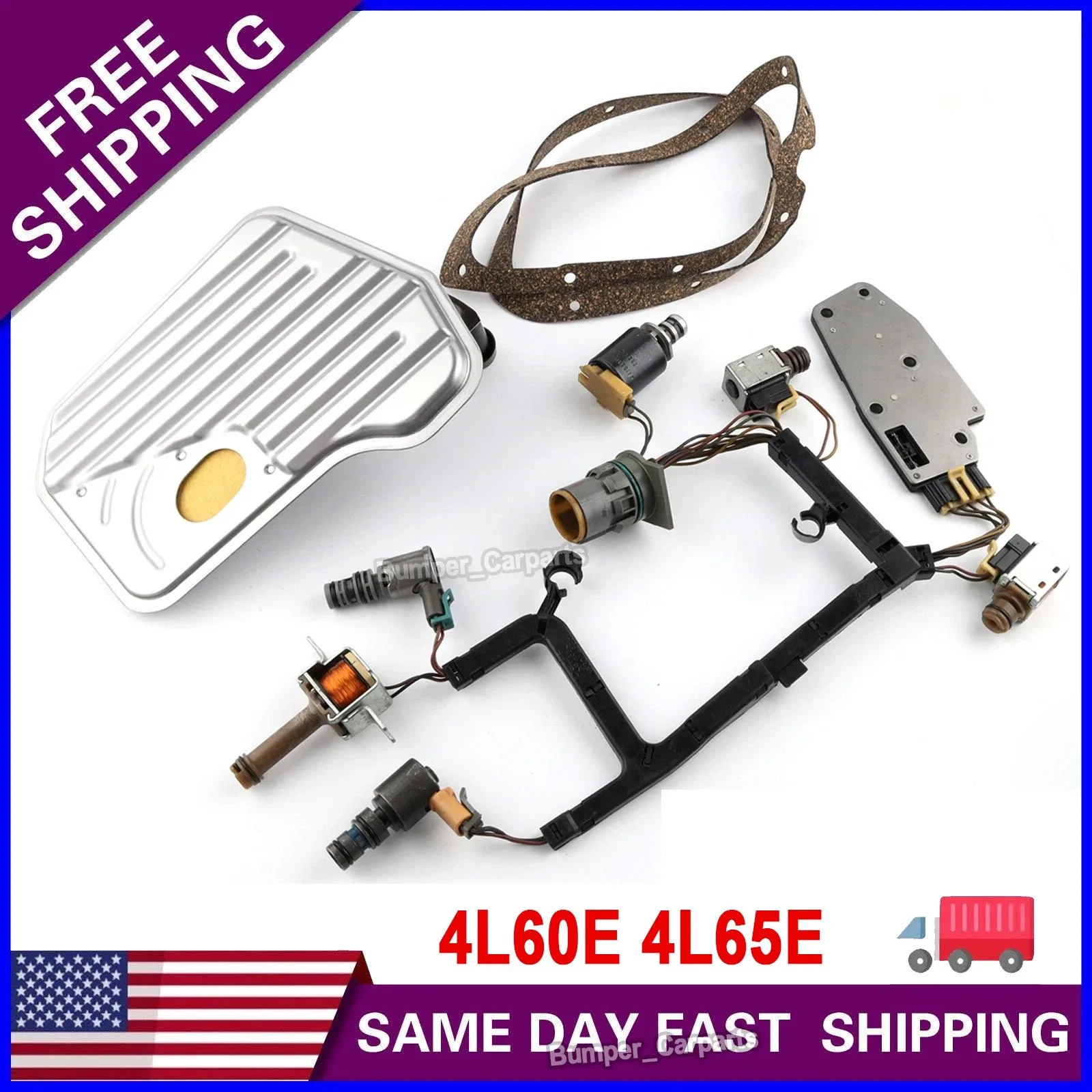 Transmission EPC Shift Solenoid Service Kit w/ Filter Gasket A B Fits GM 4L60E