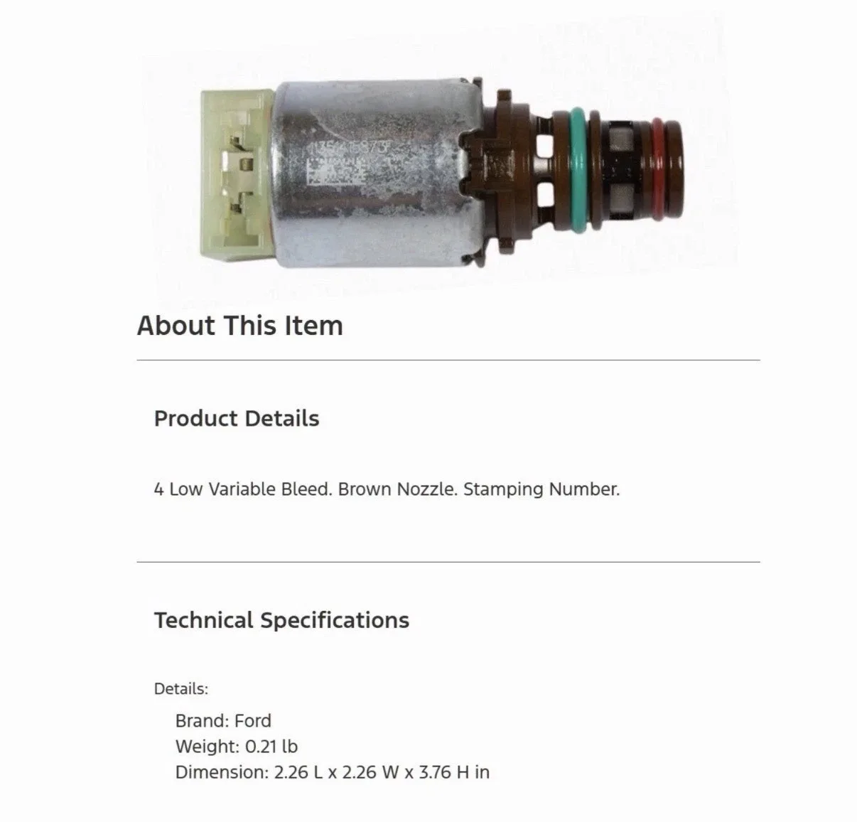 6R80-6R100 Valve Body Solenoid #4 Low Variable Bleed OEM-NEW AL3Z-7G383-U image 2