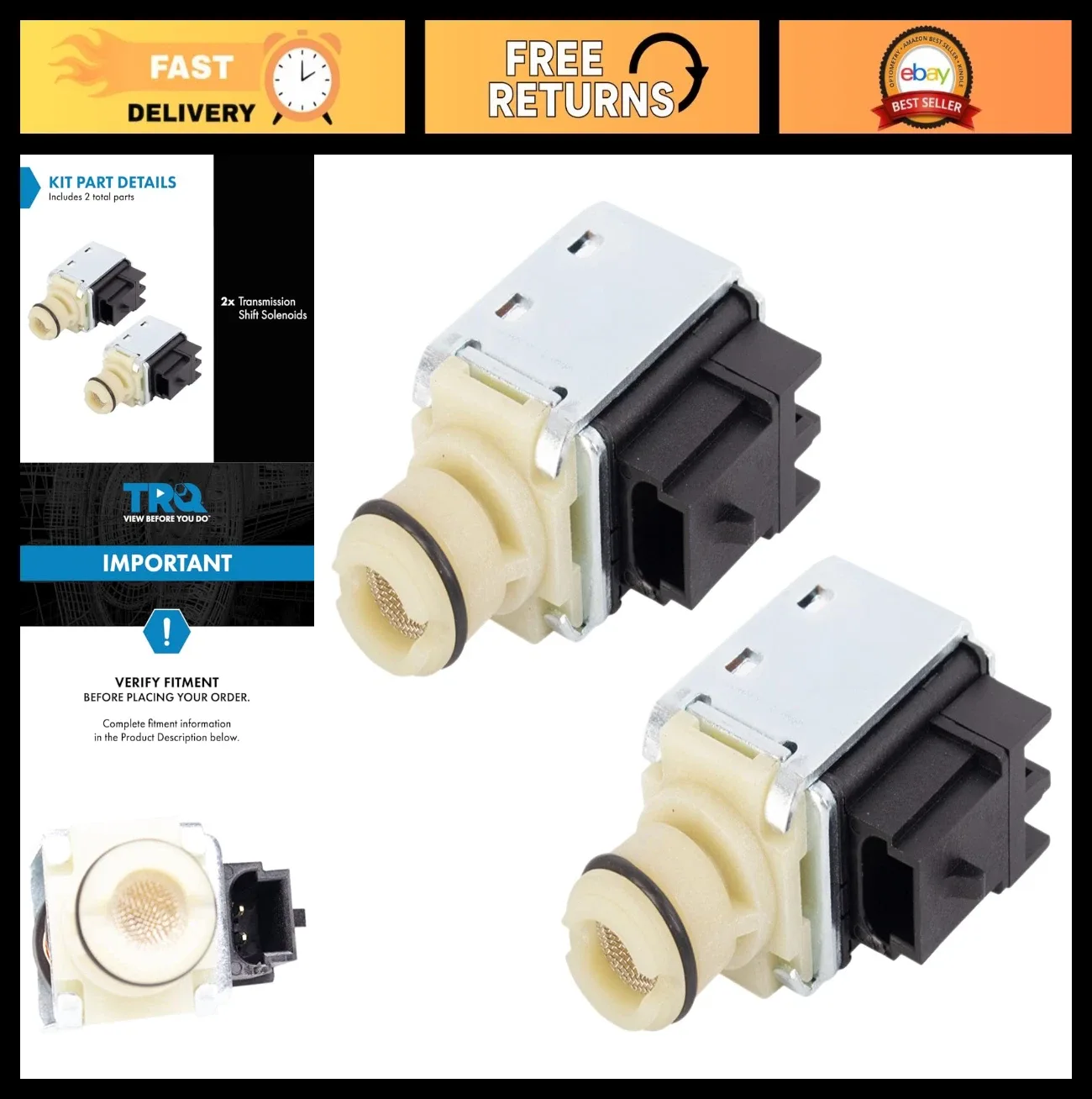 Transmission Shift Control Solenoid PAIR for Chevy GMC Cadillac Pontiac 4L60E -