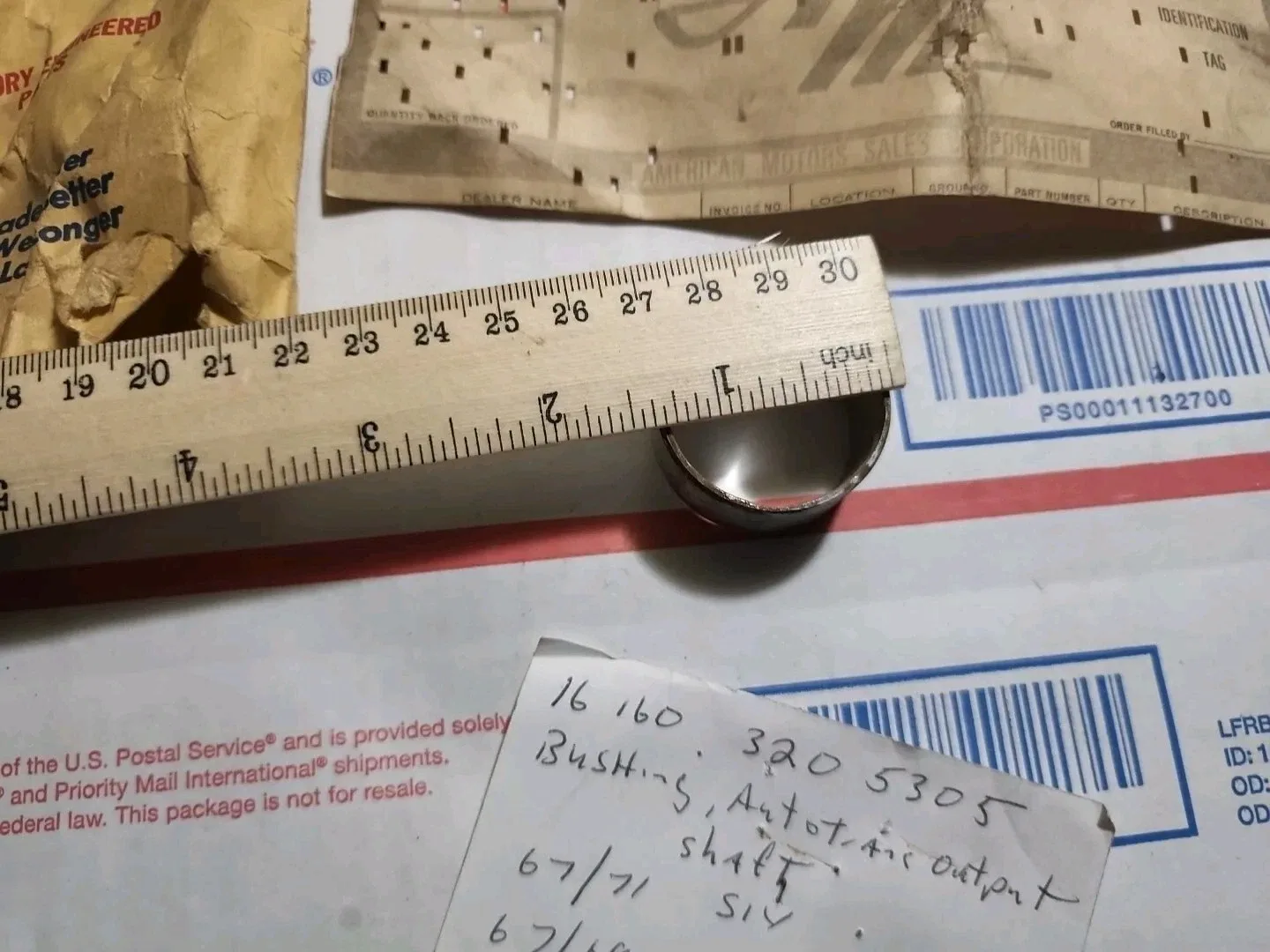 NOS AMC 1967-71  BUSHING, A/T OUTPUT SHAFT AMERICAN MOTORS # 3205305 OEM image 4