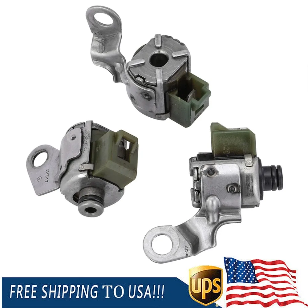 3pcs For Toyota A340E A340F Transmission Solenoid Kit 2-Shift 1-Lock Up A340E-F