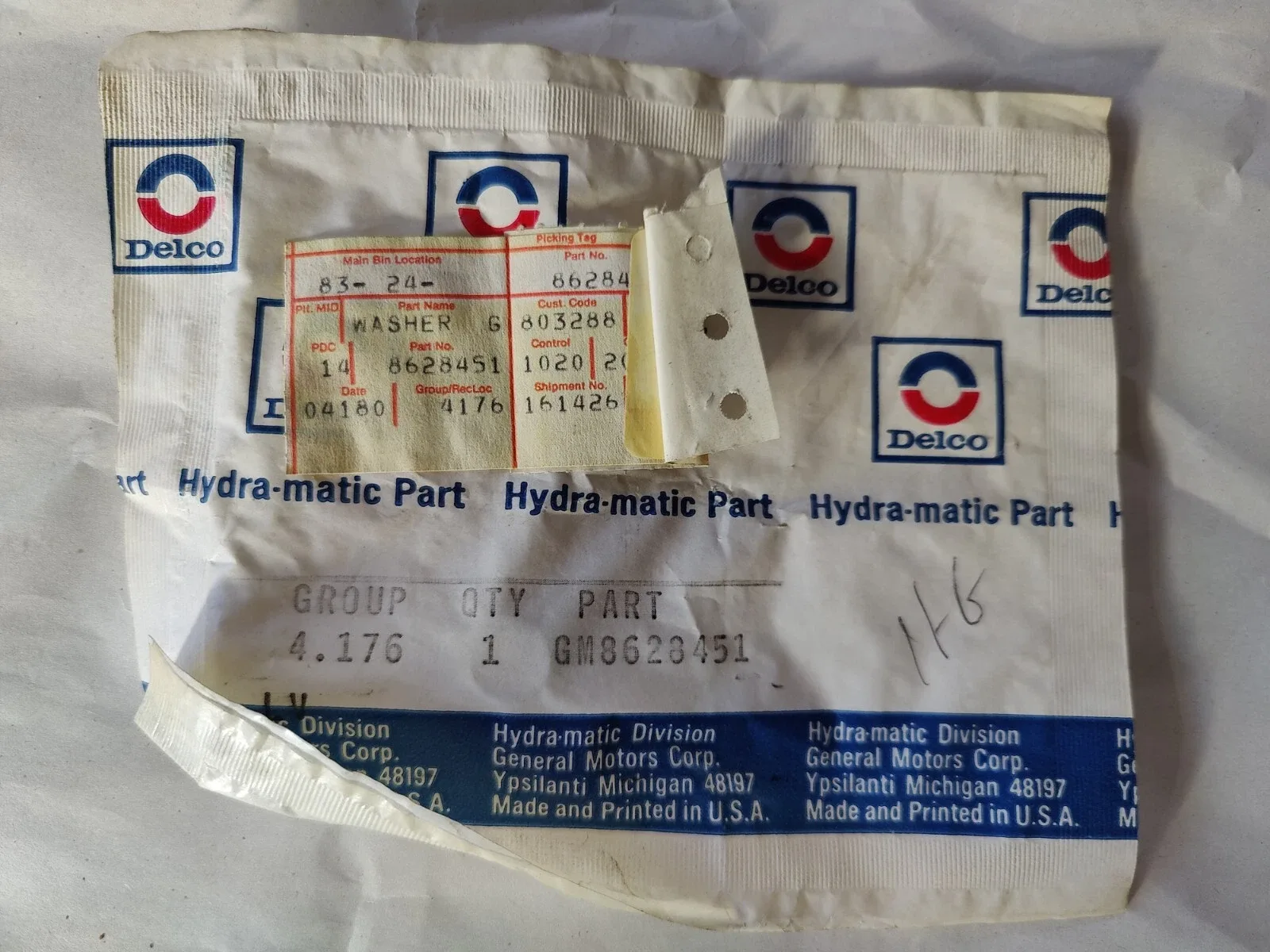 NOS OEM 1976-81 GM Transmission Output Shaft Select Front Washer Delco 8628451