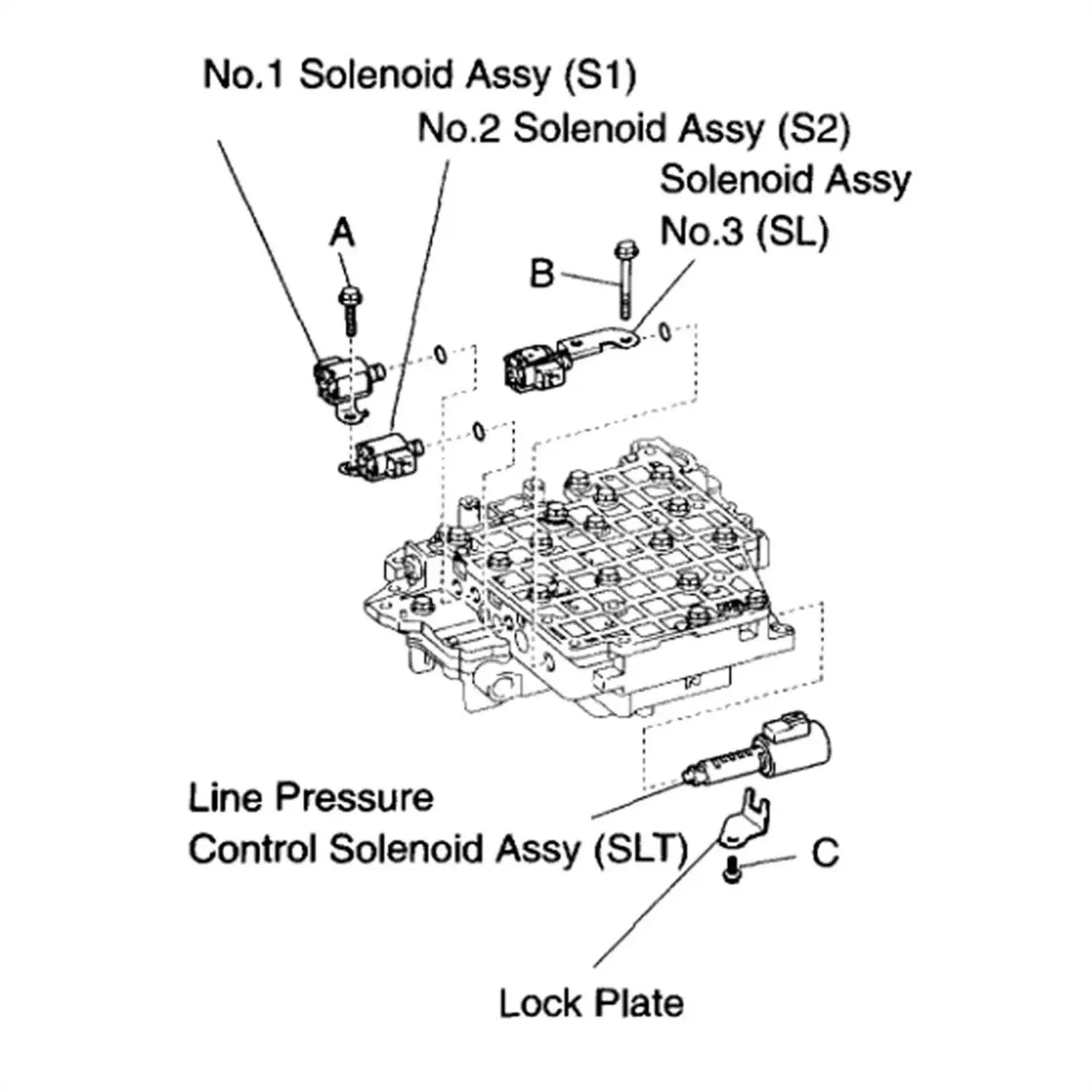 2003-2006 Toyota Corolla / Matrix Transmission Shift Solenoid Set S1 S2 SL 35250-12020/12030/12010 image 2