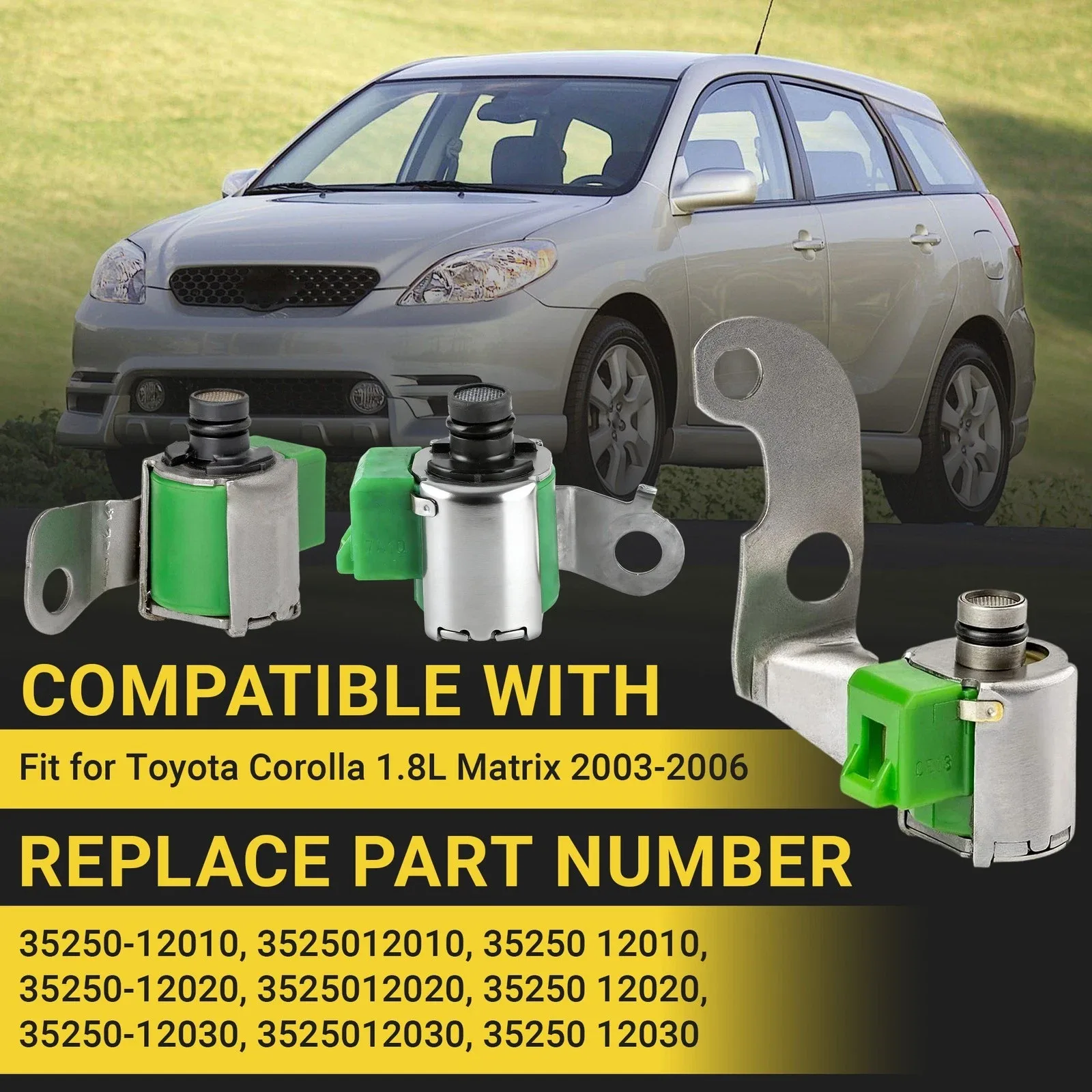 2003-2006 Toyota Corolla / Matrix Transmission Shift Solenoid Set S1 S2 SL 35250-12020/12030/12010 image 3