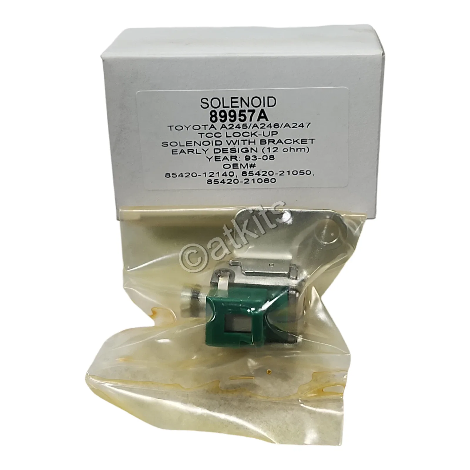 SOLENOID FOR TOYOTA A245, A246, A247 TCC LOCK-UP. IND: 89957A. OEM# 85420-12140