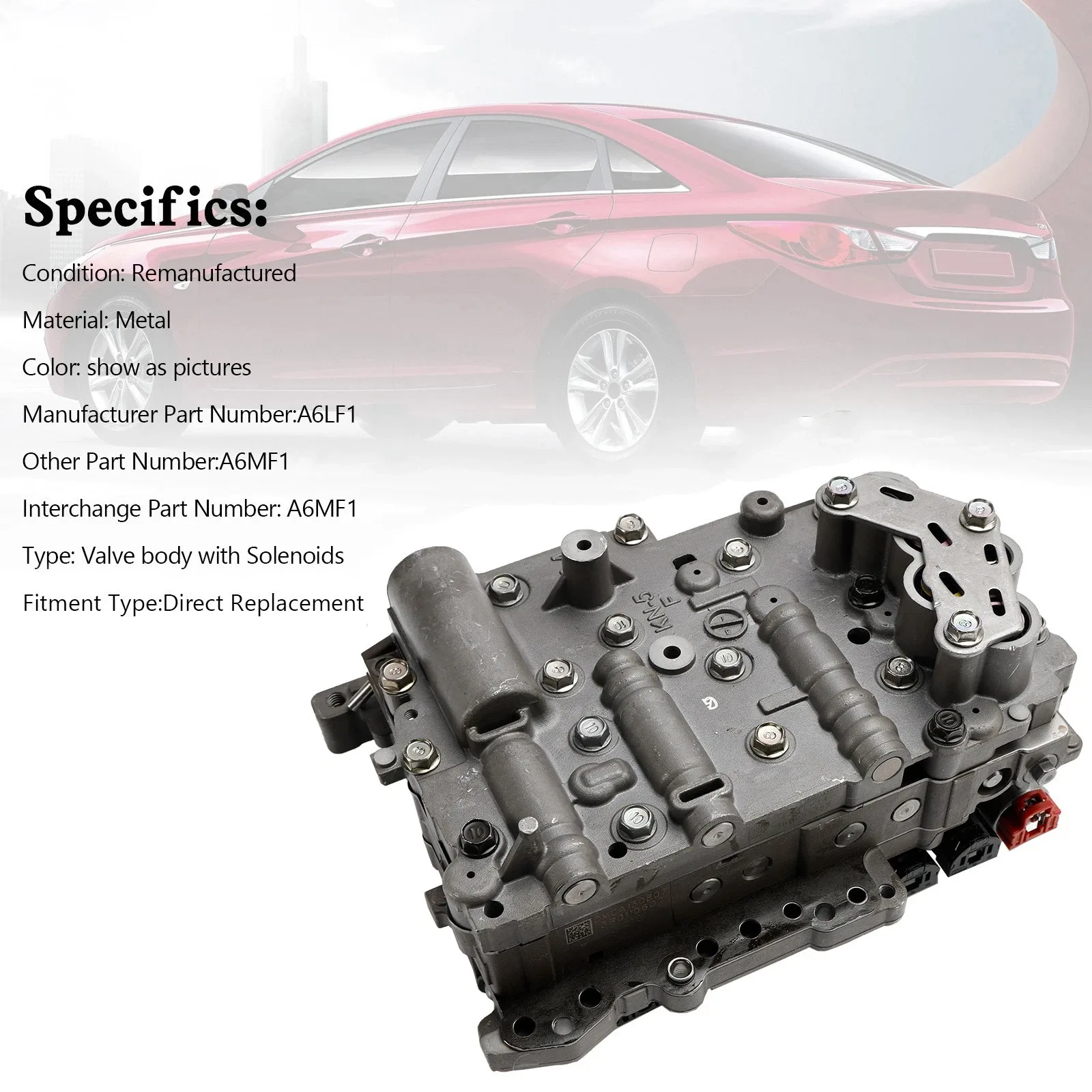 6-Speed Valve Body with Solenoids A6MF1 – Hyundai Sonata / Kia / Chevrolet (Remanufactured) image 2