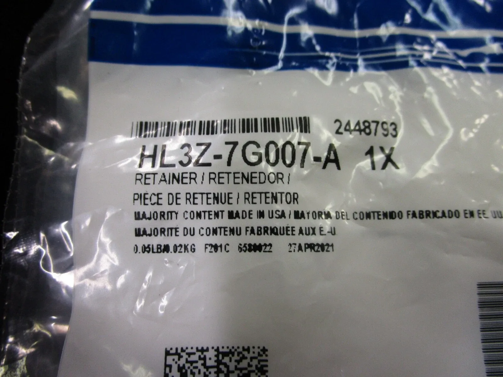 2018-2022 Ford Mustang Solenoid Retainer Clip HL3Z-7G007-A