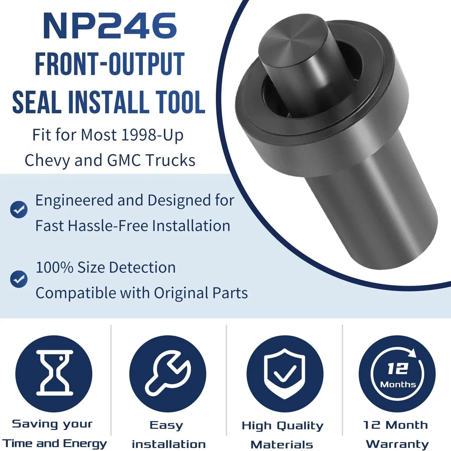 NP246 Front Output Seal Install Tool For Chevrolet GMC 1998-up T-M109RAC image 3