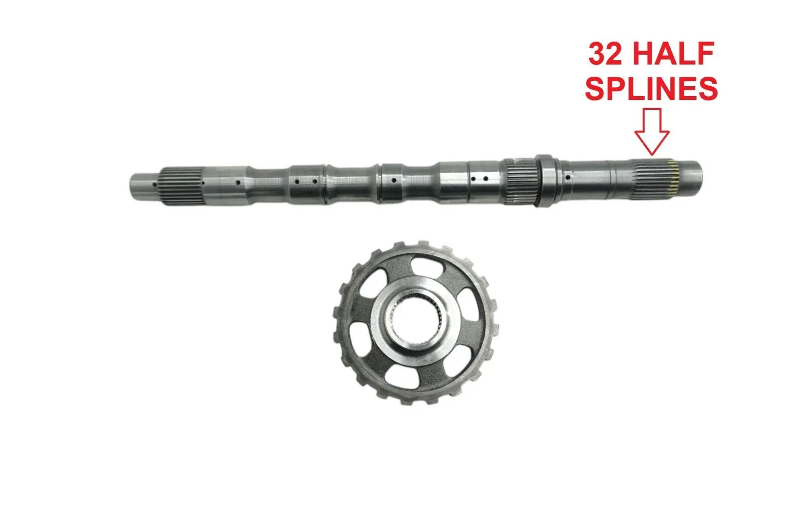 283678AA - RE7R01A, OUTPUT SHAFT, 17-3/4" LONG (1/2 SPLINE), 32 SPLINES, 9 HOLE image 2