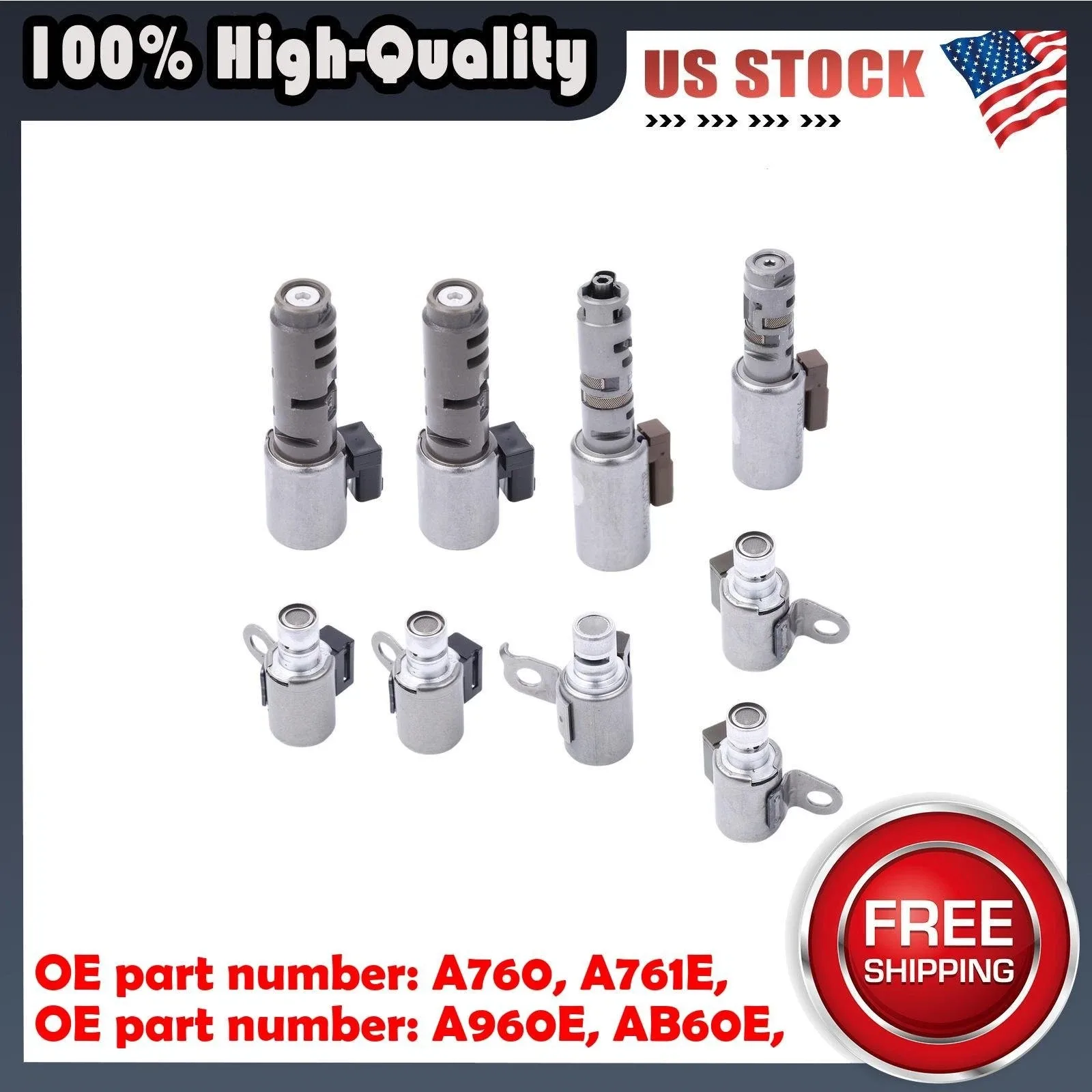9Pcs Transmission Shift Solenoid Valve Fits for Toyota Tundra 2007-2011 A760