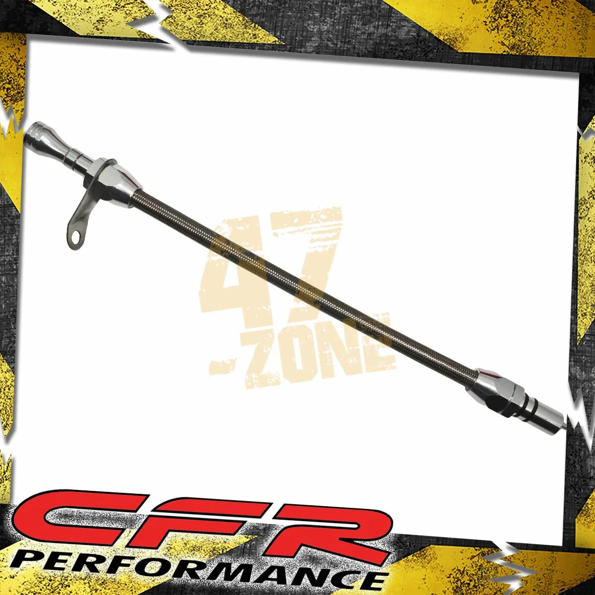 For Chevy GM Turbo TH400 Bell Housing Mount Braid Flexible Transmission Dipstick