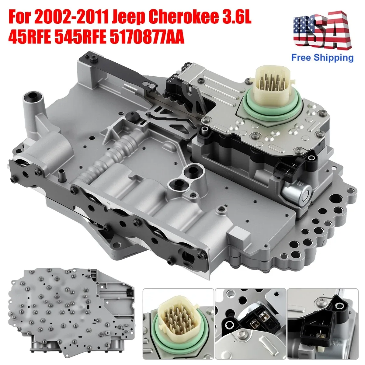 545RFE Valve Body w/ Solenoid Pack for Dodge Ram & Chrysler Charger — 5170877AA image 3