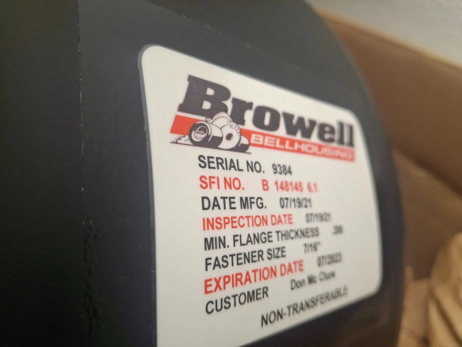 Browell Bell Housing 1-6.1R   NIB Ford Small Block image 2