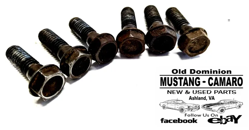 1965-1986 Mustang Automatic C4 Transmission Tailshaft Housing Bolts - Set of 6