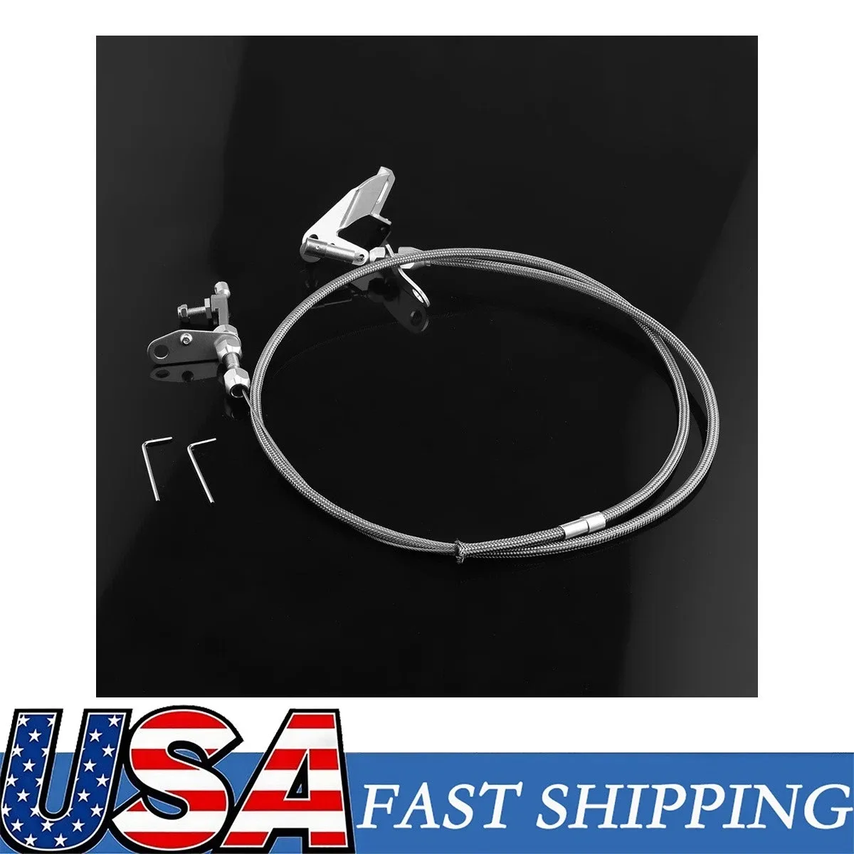 Kickdown Cable Kit Braided Stainless for Chrysler 727 Kickdown Direct Replace