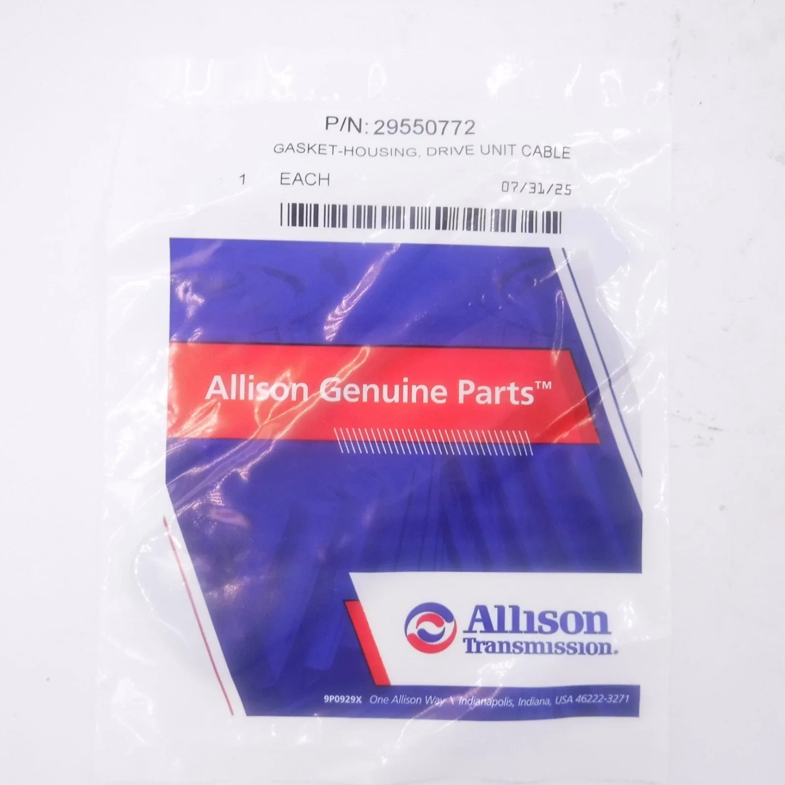 Genuine Allison Transmission 29550772 Gasket Housing Drive Unit