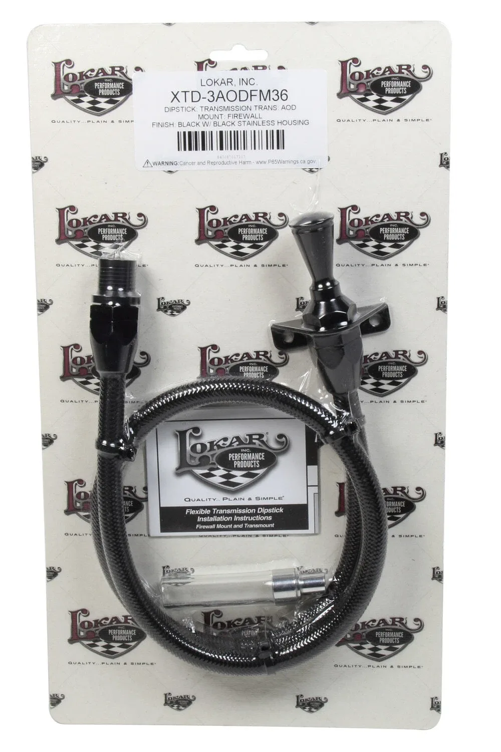 LOKAR #XTD-3AODFM36 DIPSTICK TRANS AOD FIREWALL MOUNT BLACK SS HOUSING