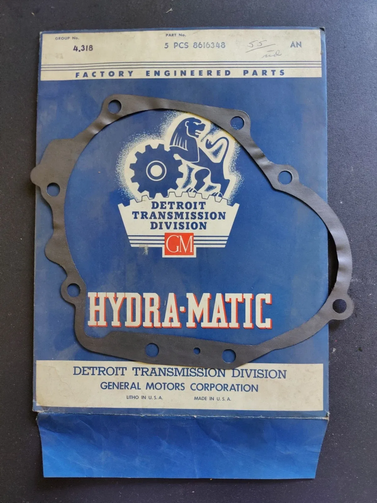 1956 Olds "O" Hydra-Matic Trans Extension Housing to Pump Gasket GM 8616348