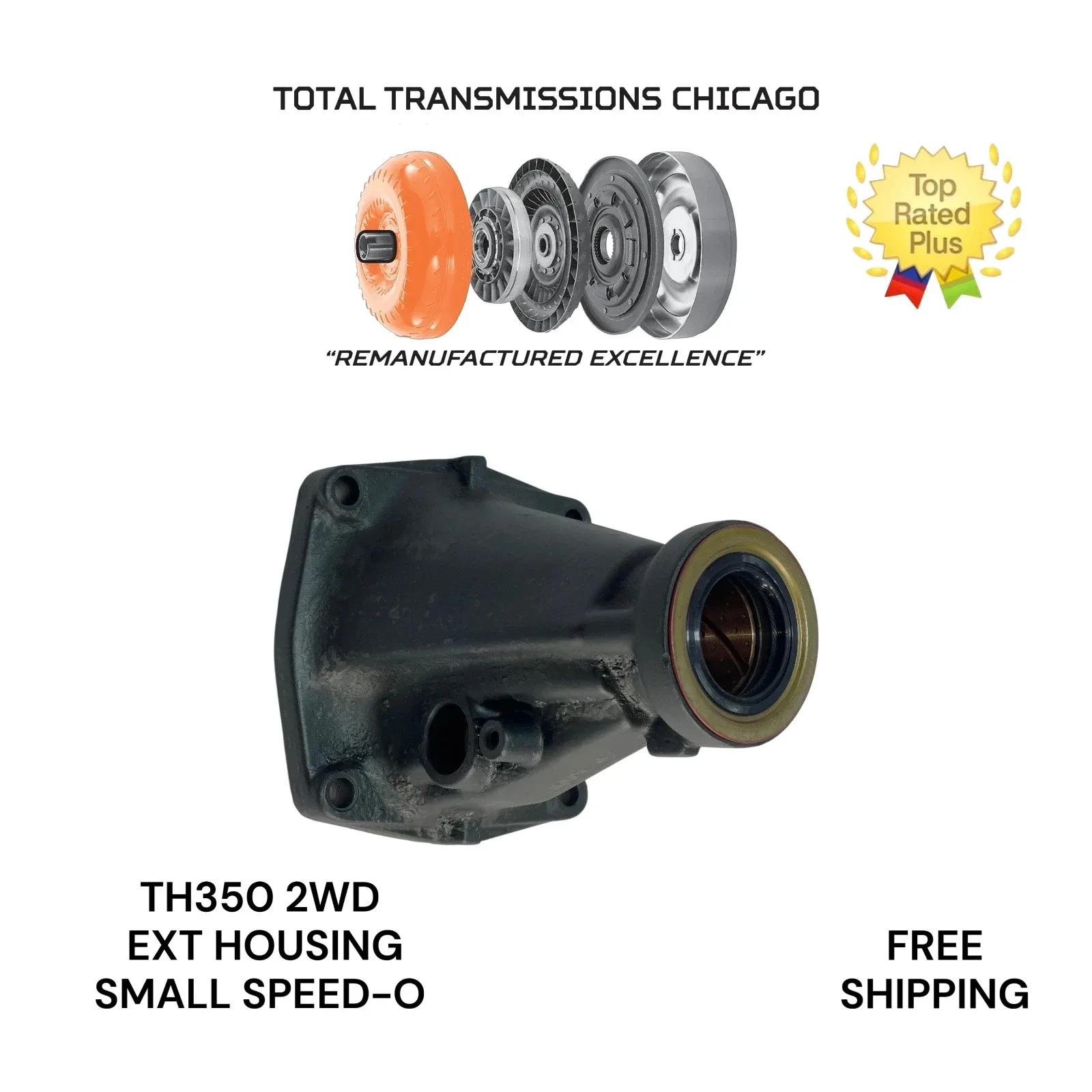 TH350 350C 2WD TAIL HOUSING 6" EXTENSION HOUSING 7/8" SPEEDO HOLE REBUILT image 3