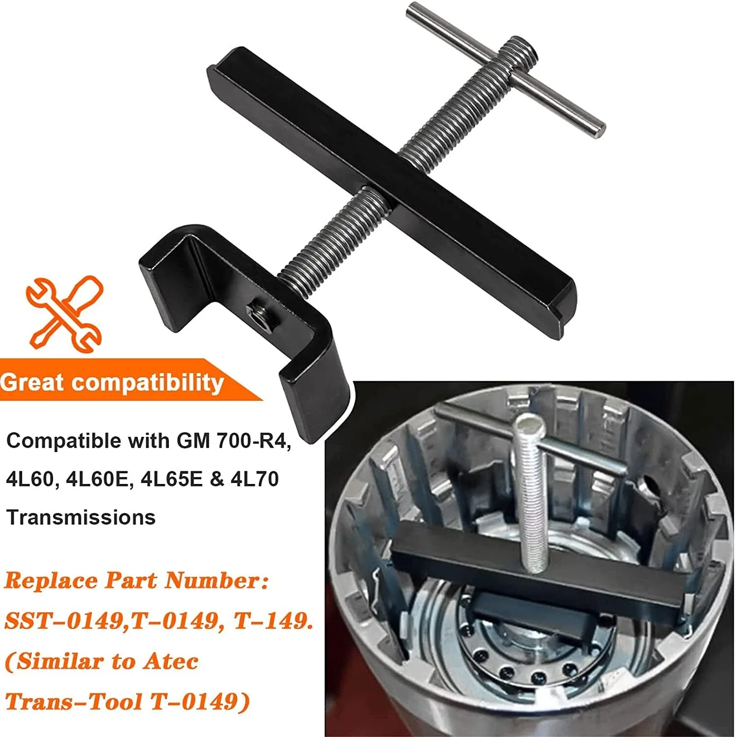 T-0149 Input Clutch Housing Spring Compressor Tool for GM 700R4 4L60E 4L65E 4L70 image 2