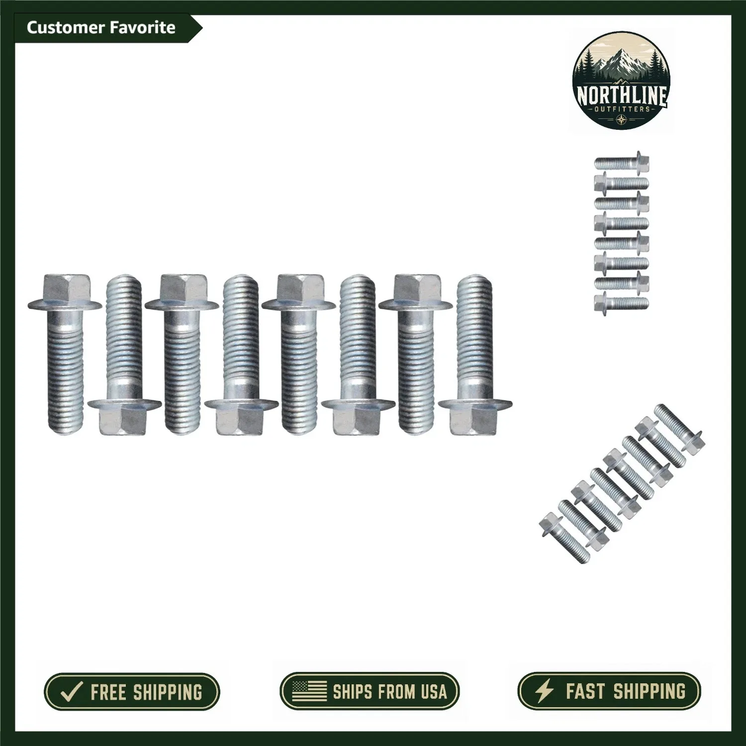 Heavy-Duty Hex Flange Bolts Set for LS Engine Transmission – Zinc Coated