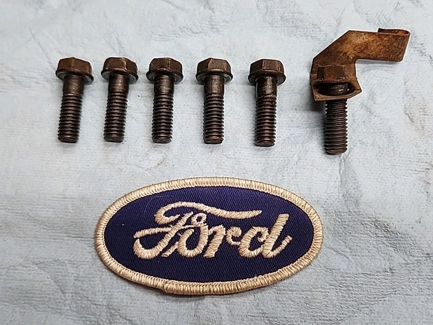 1965 Ford C4 Transmission  Tail Housing Mounting Bolts / Line Clip Oem Used
