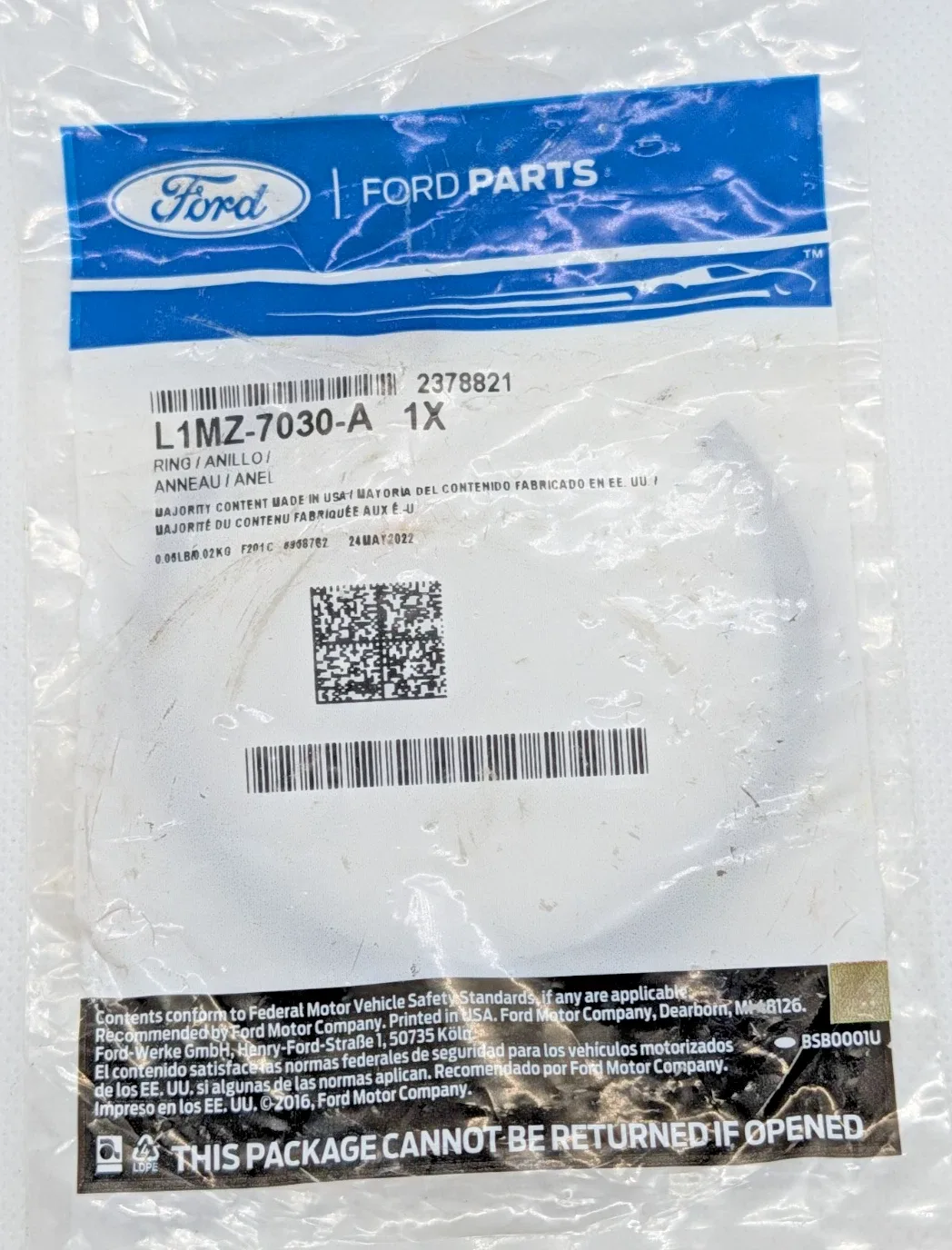 Genuine Ford L1MZ-7030-A External Retaining Ring Transmission Housing