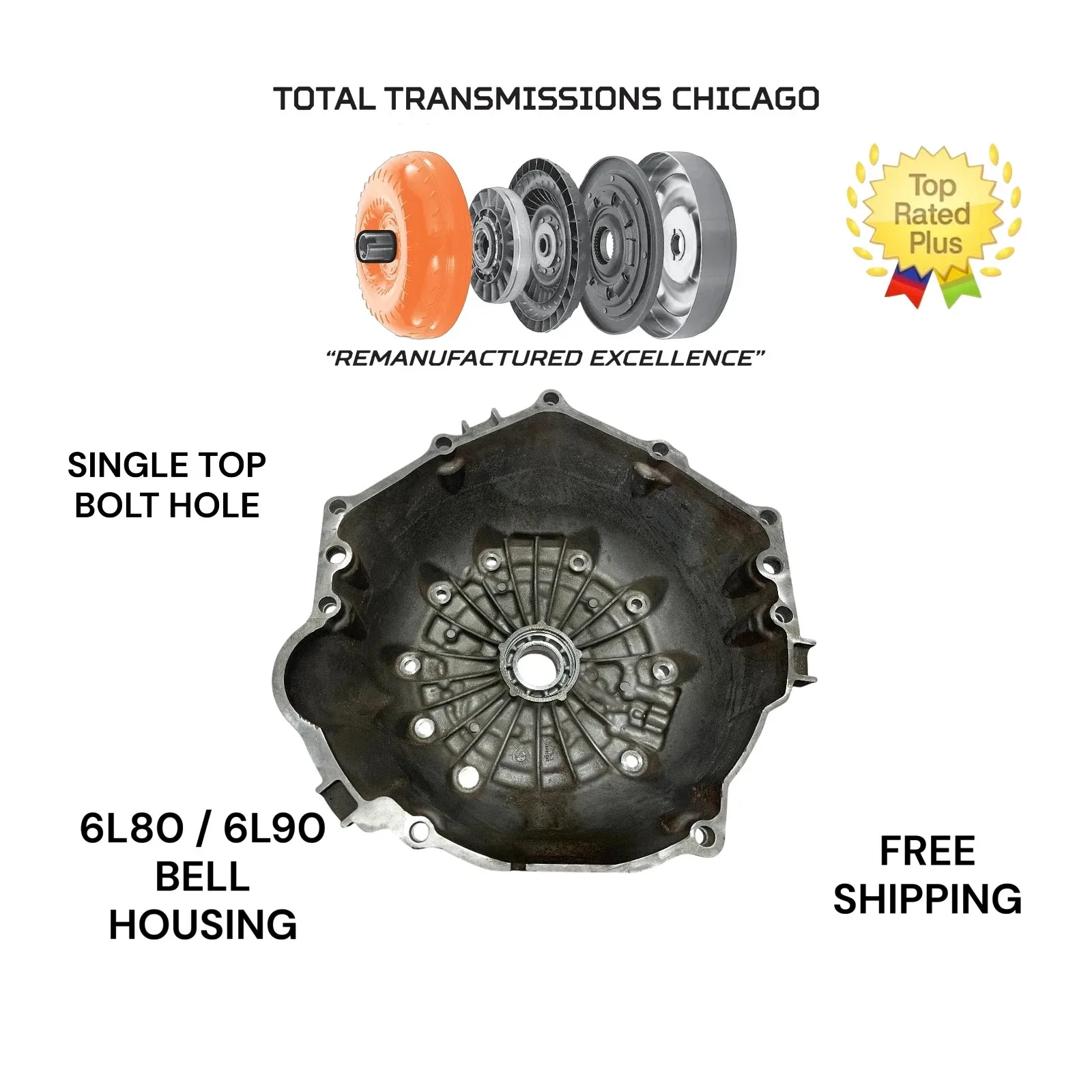 6L80 6L90 BELL HOUSING 4.8L 5.3L 6.0L WITH SINGLE TOP BOLT HOLE 24239892 image 2