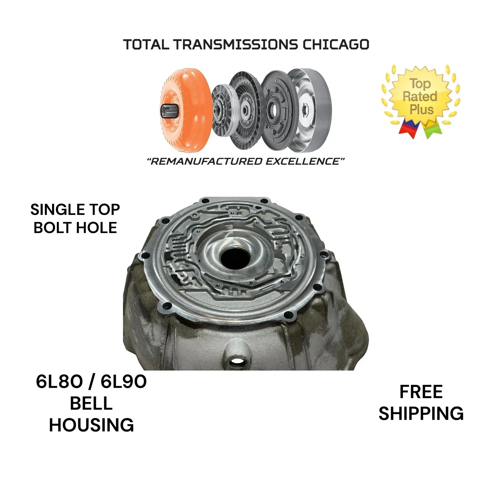 6L80 6L90 BELL HOUSING 4.8L 5.3L 6.0L WITH SINGLE TOP BOLT HOLE 24239892 image 3