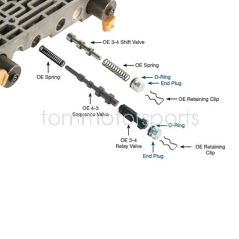 1993-On 4L60-E/4L65-E/4L70-E Transmission 3-4 Relay O-Ringed End Plug Kit 77964-08K image 3