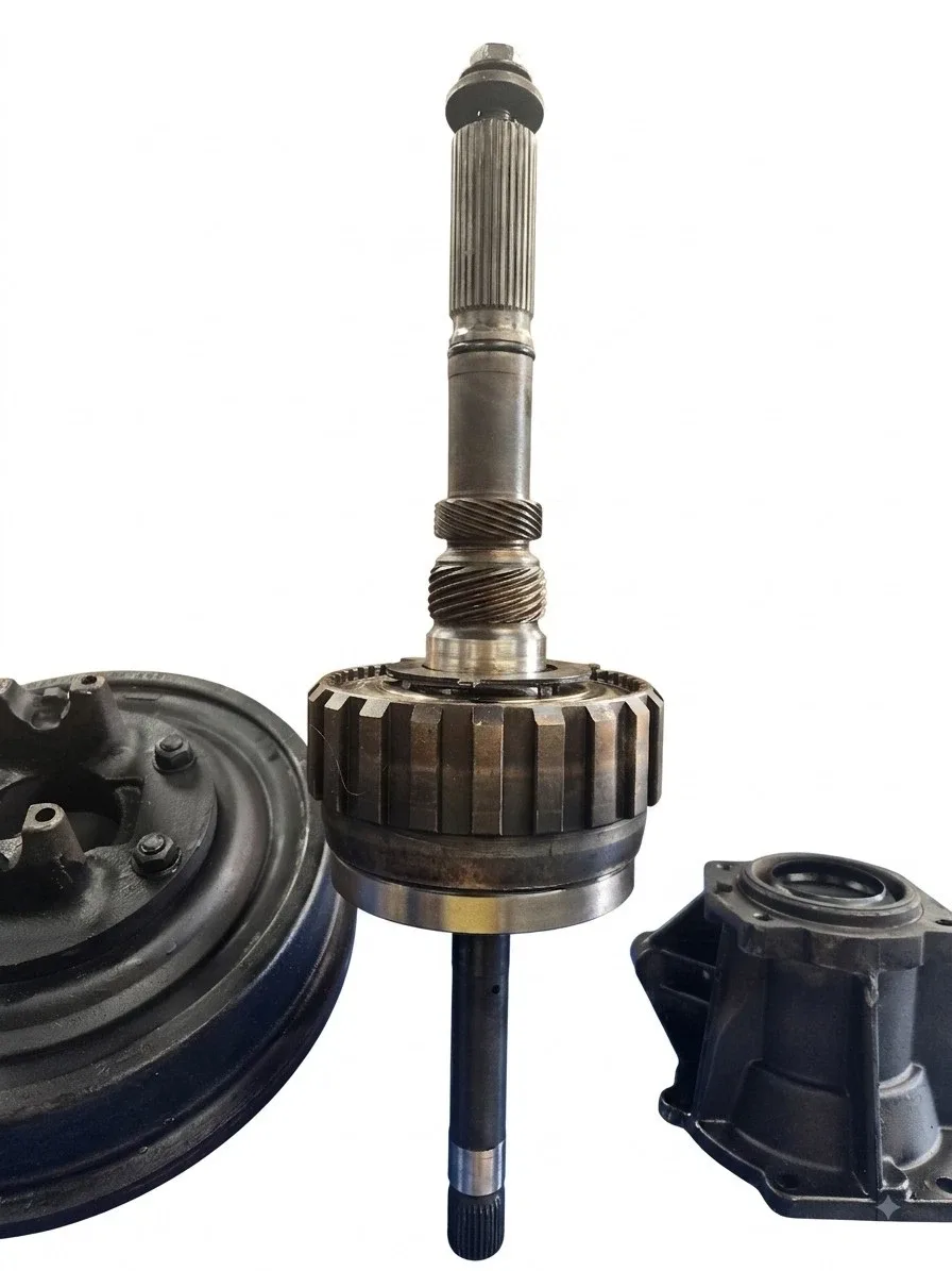 . thm400 Park Brake Drum + Extension Housing + output shaft straight  cut planet image 2
