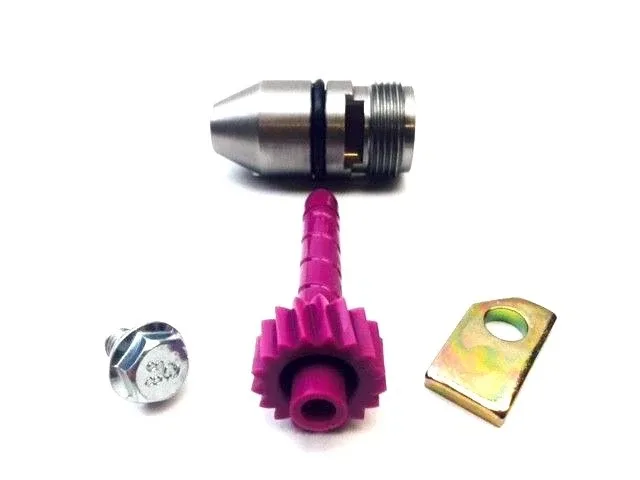 Aluminum Powerglide Speedometer Housing Bullet Tab Bolt & 17 Tooth Driven Gear image 2