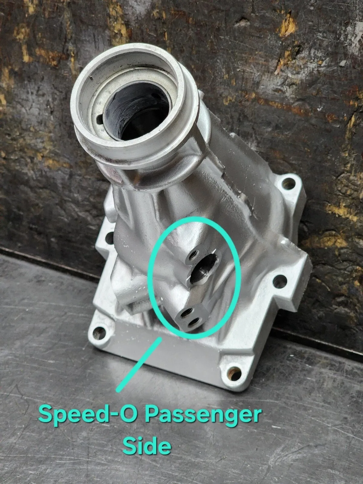 A340E TRANSMISSION EXTENSION HOUSING, 2WD "V" MOUNT SPEED-O PASSENGER SIDE #8900 image 3