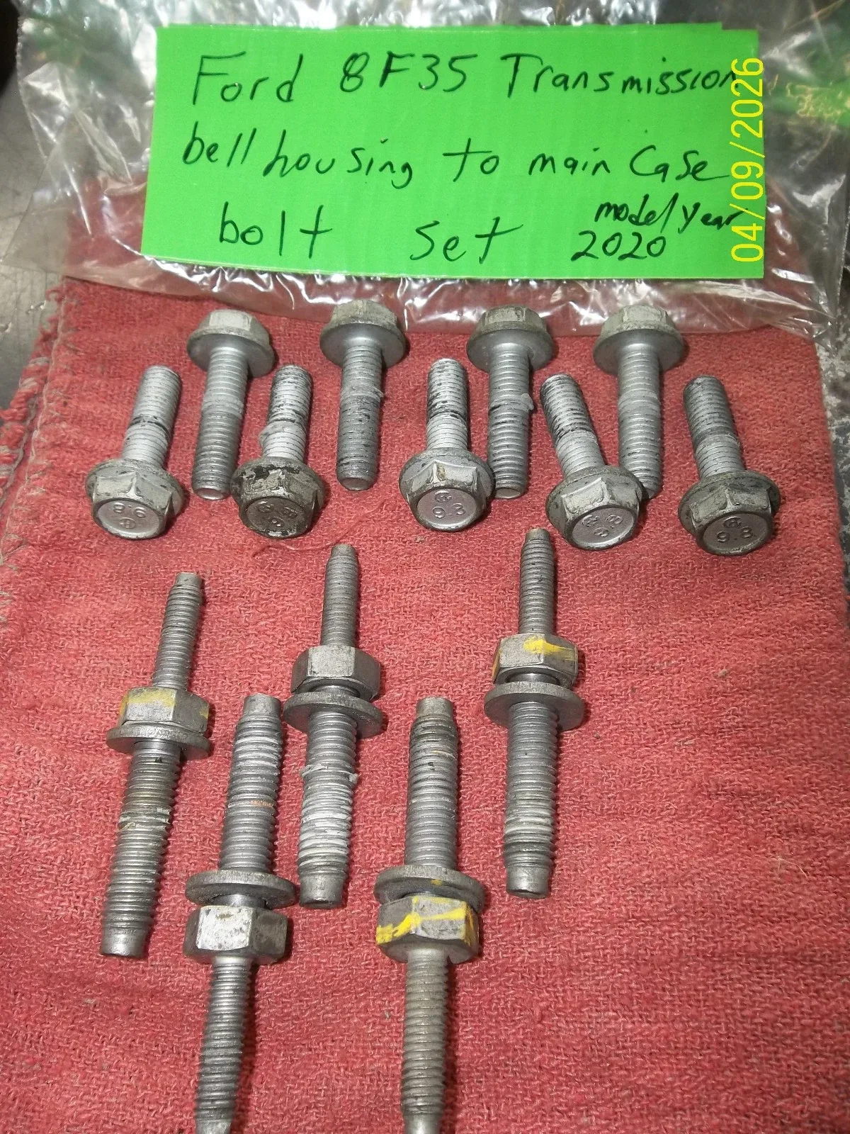 Ford 8F35 transmission bell housing case to main transmission case fasteners image 2