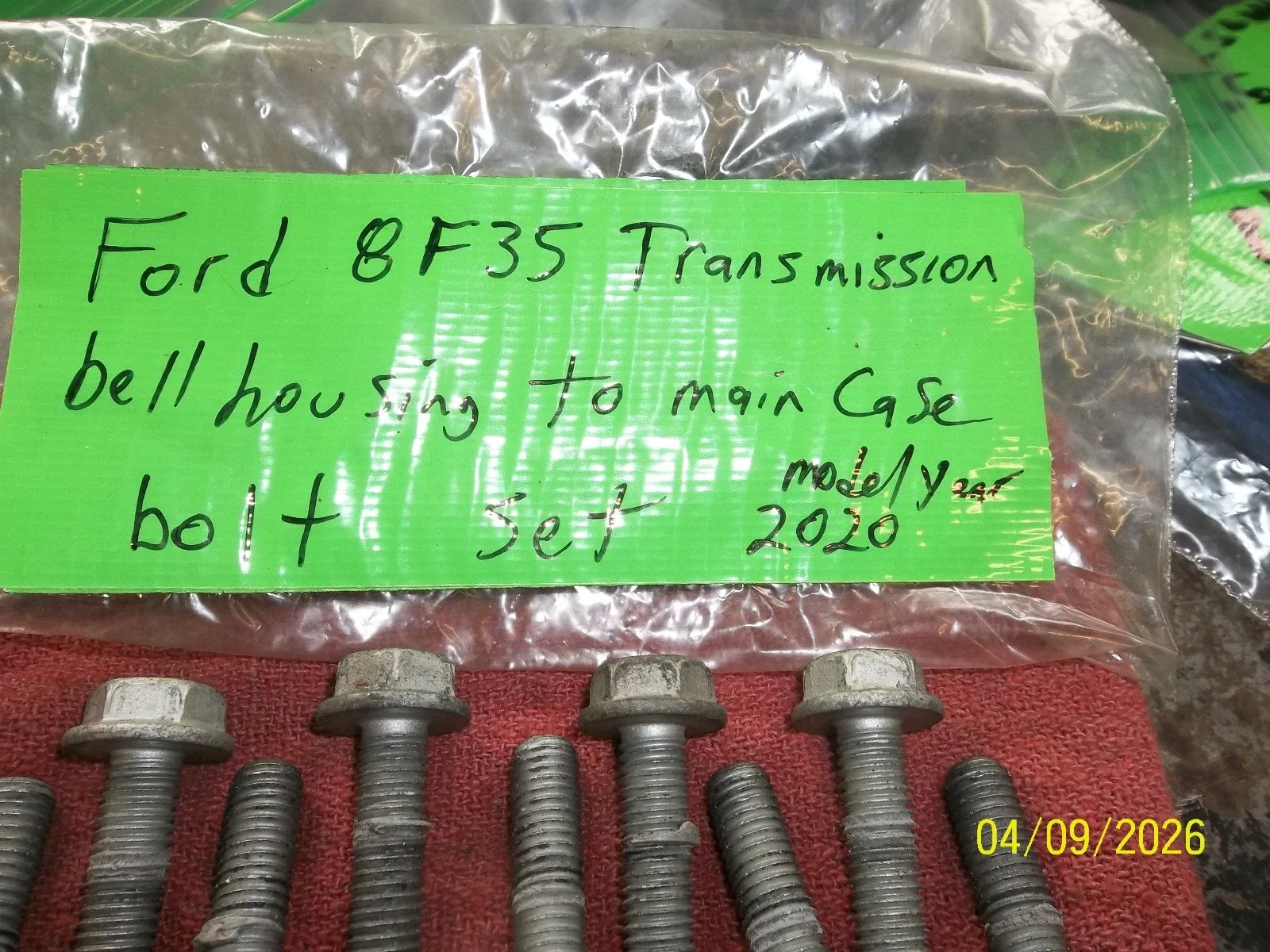 Ford 8F35 transmission bell housing case to main transmission case fasteners image 4
