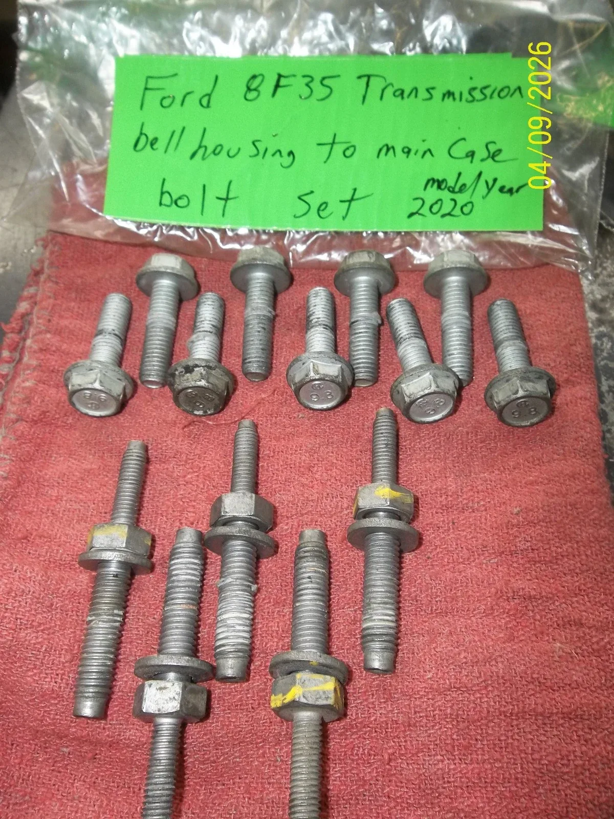 Ford 8F35 transmission bell housing case to main transmission case fasteners