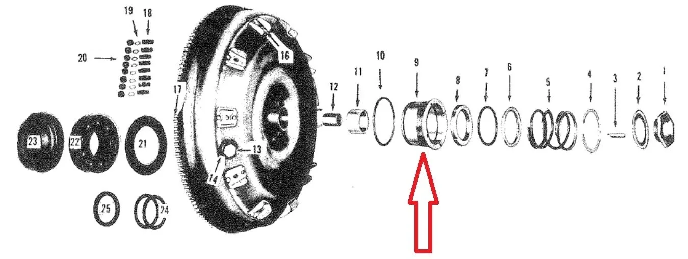 Housing Retainer, Chrysler Fluid Drive . D-9, CI-MI-1, 1320560 image 2