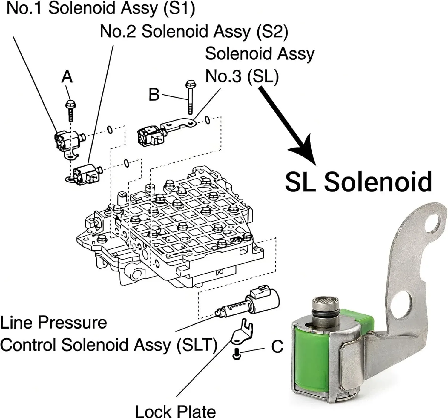 2003-2006 Toyota Corolla / Matrix Shift Solenoid 35250-12030 image 4