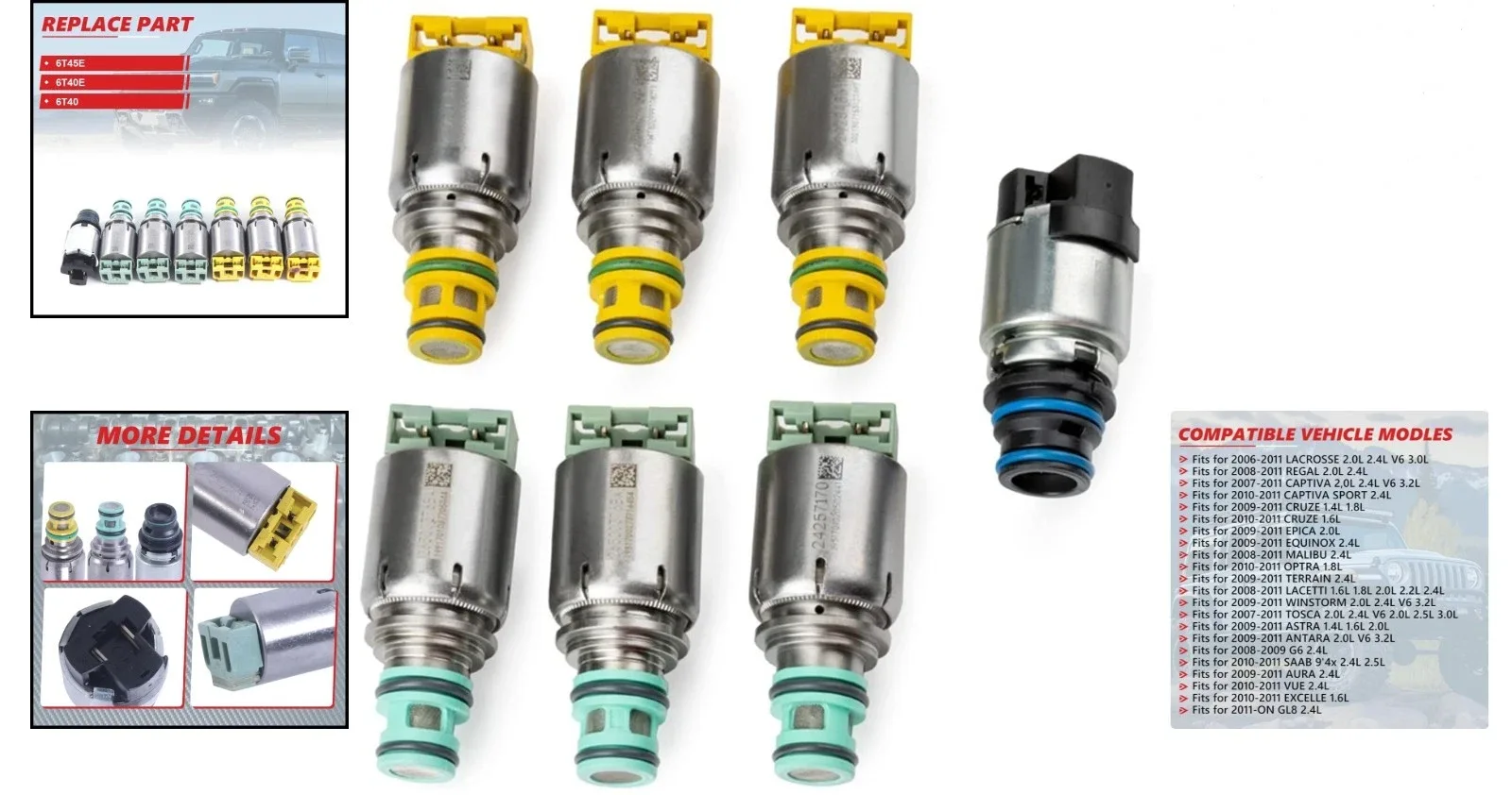 Auto Transmission Solenoid Kit 6T40 6T45 6T50 for Chevrolet Buick Cruze Malibu image 2