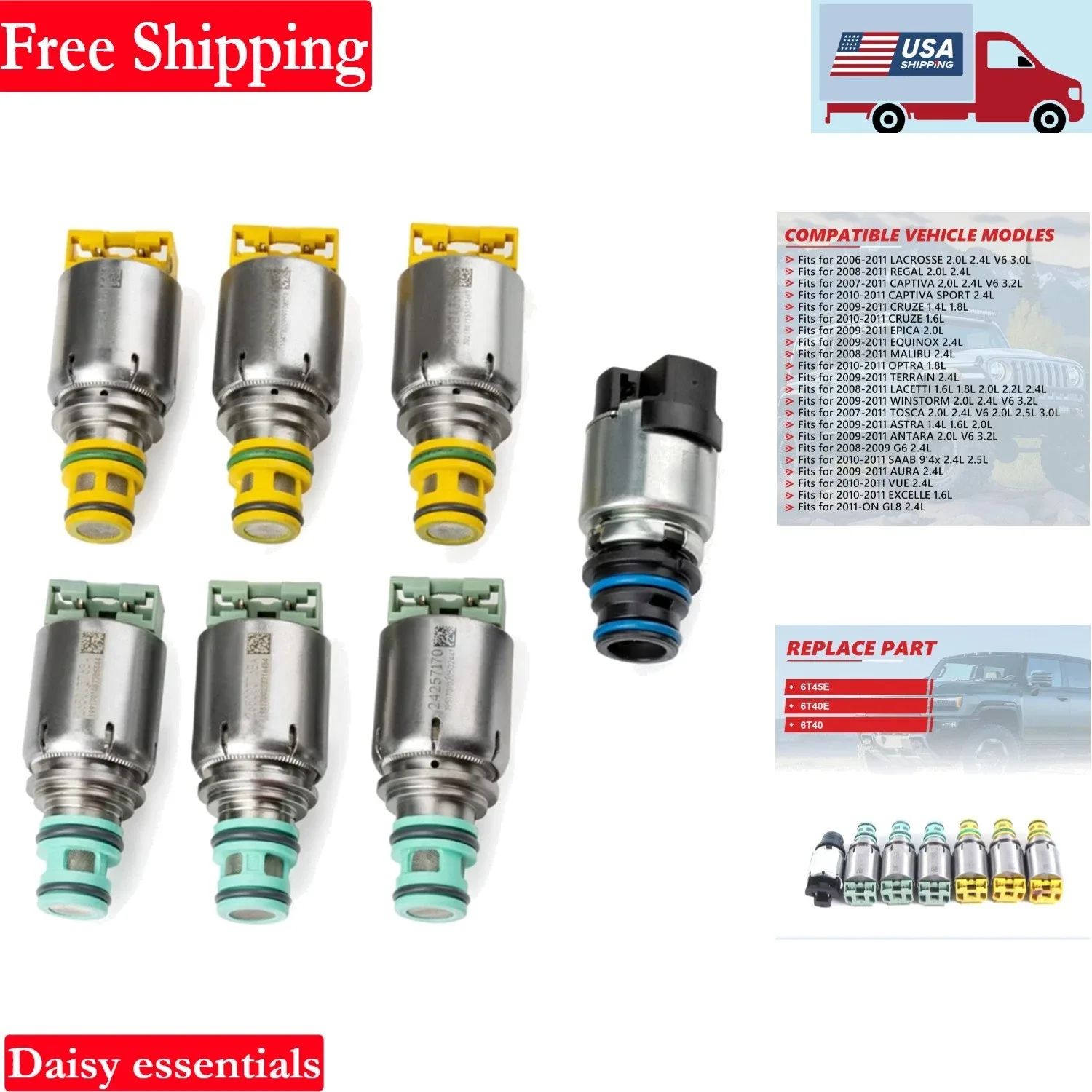 Auto Transmission Solenoid Kit 6T40 6T45 6T50 for Chevrolet Buick Cruze Malibu