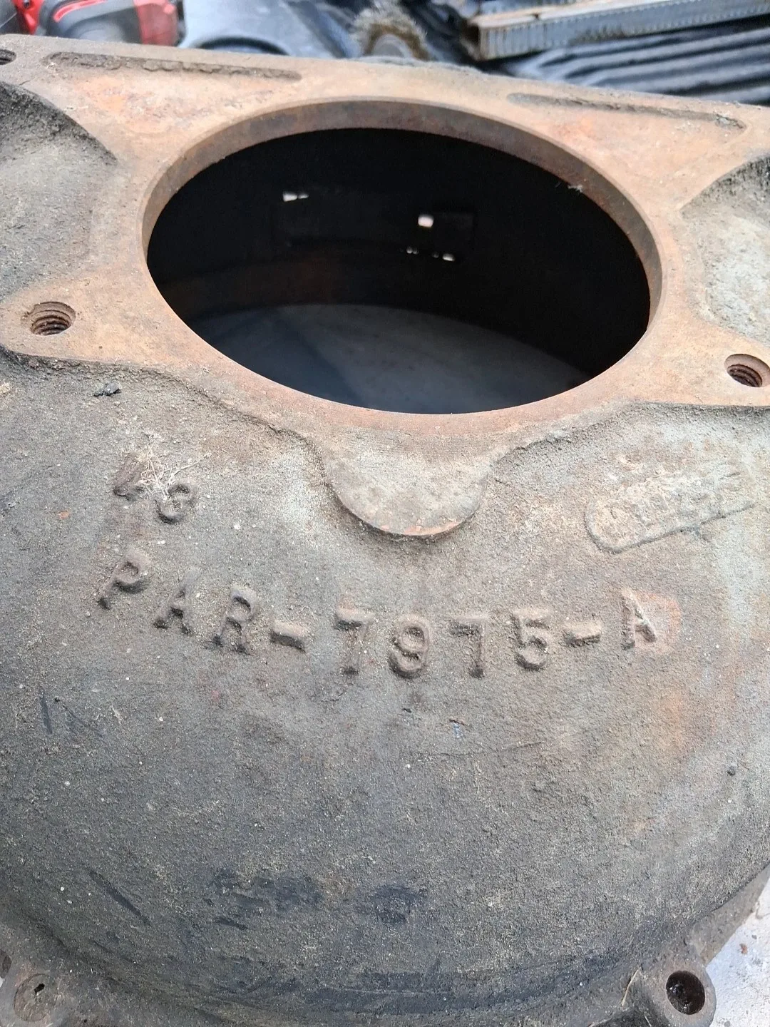 1956 1957 LINCOLN TRANSMISSION ALUMINUM CONVERTER BELL HOUSING PMC-7975-A image 2