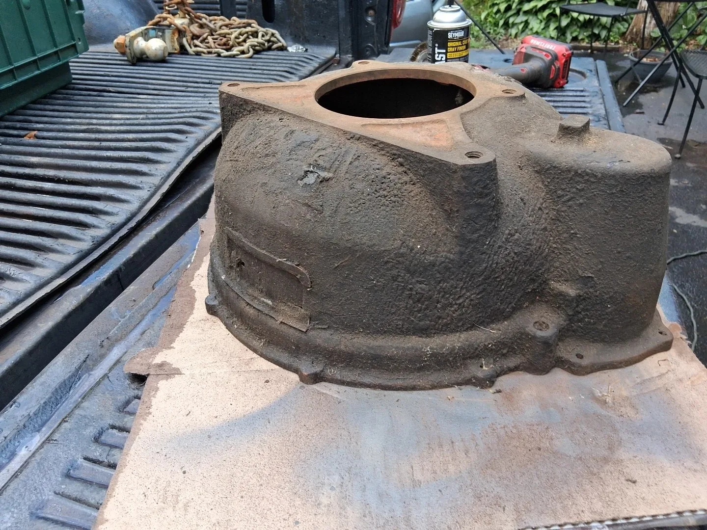 1956 1957 LINCOLN TRANSMISSION ALUMINUM CONVERTER BELL HOUSING PMC-7975-A image 4