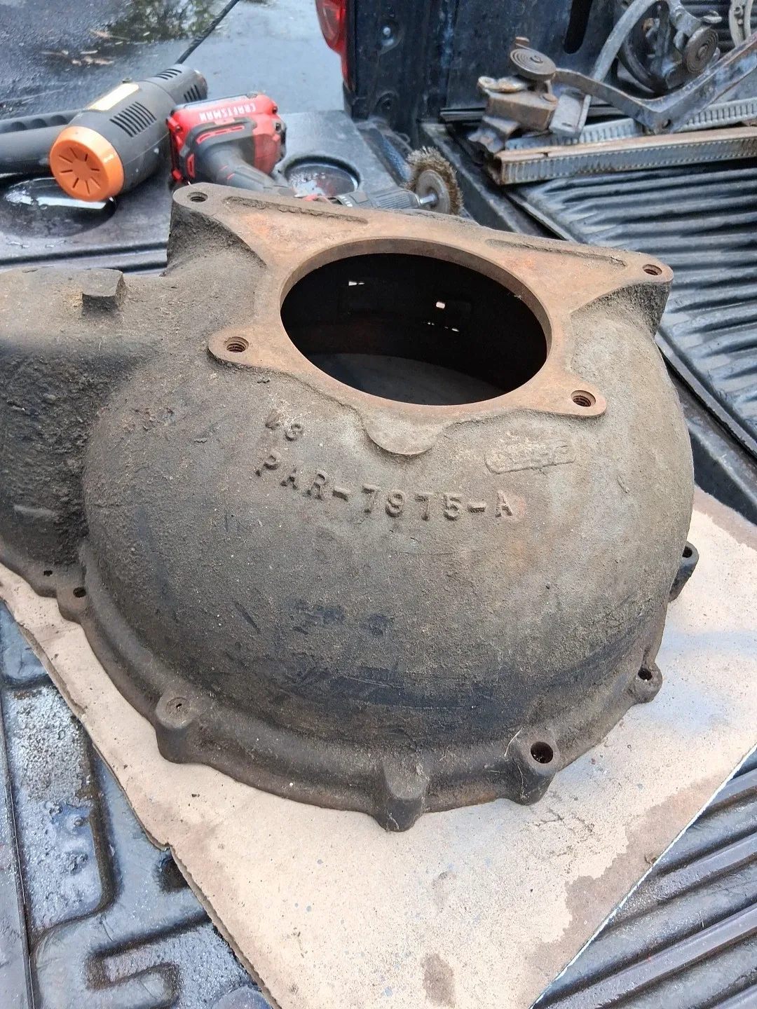 1956 1957 LINCOLN TRANSMISSION ALUMINUM CONVERTER BELL HOUSING PMC-7975-A