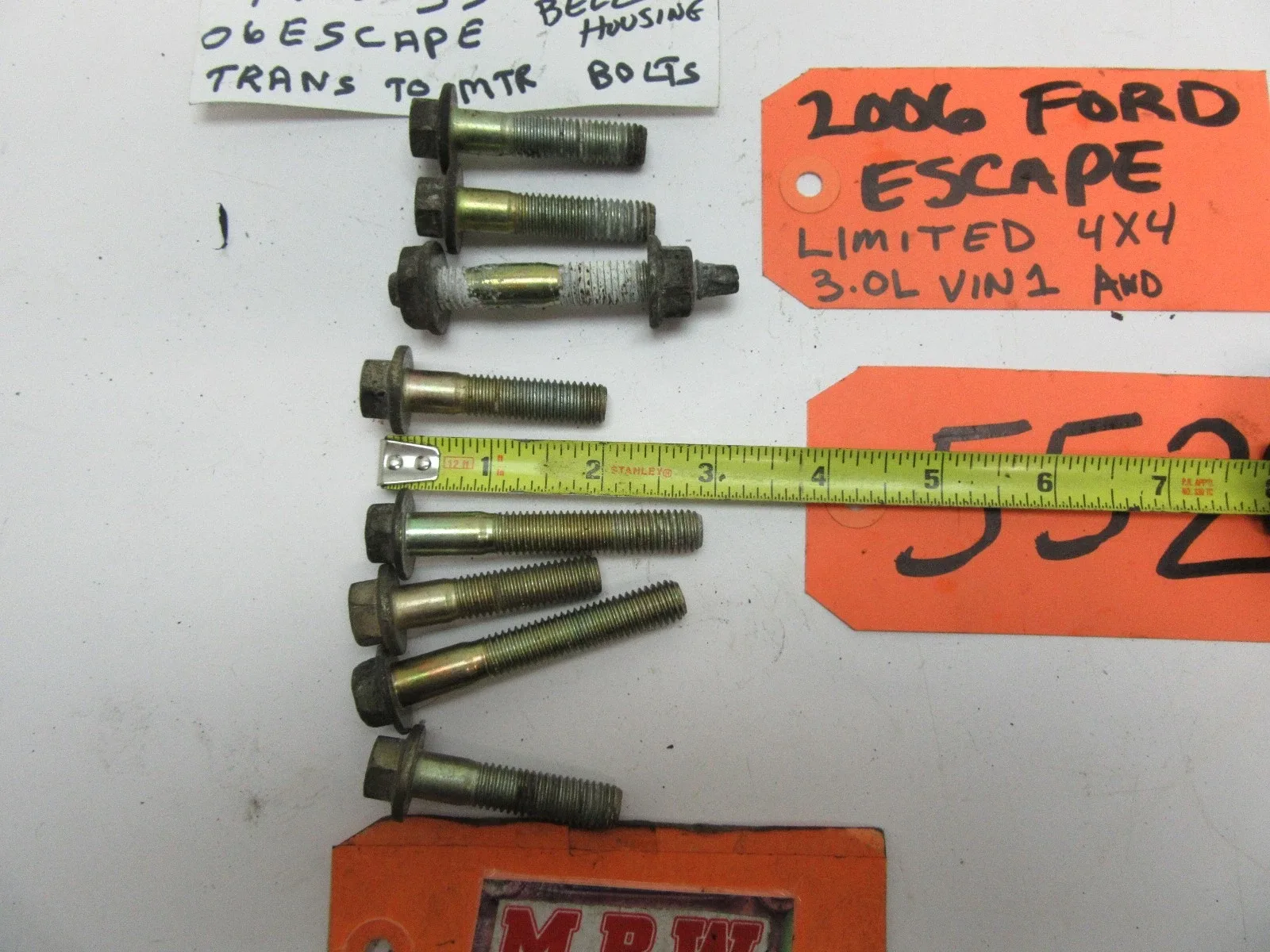 05 06 ESCAPE MARINER TRIBUTE BOLT BOLTS AUTO TRANSMISSION TO MOTOR BELL HOUSING image 2