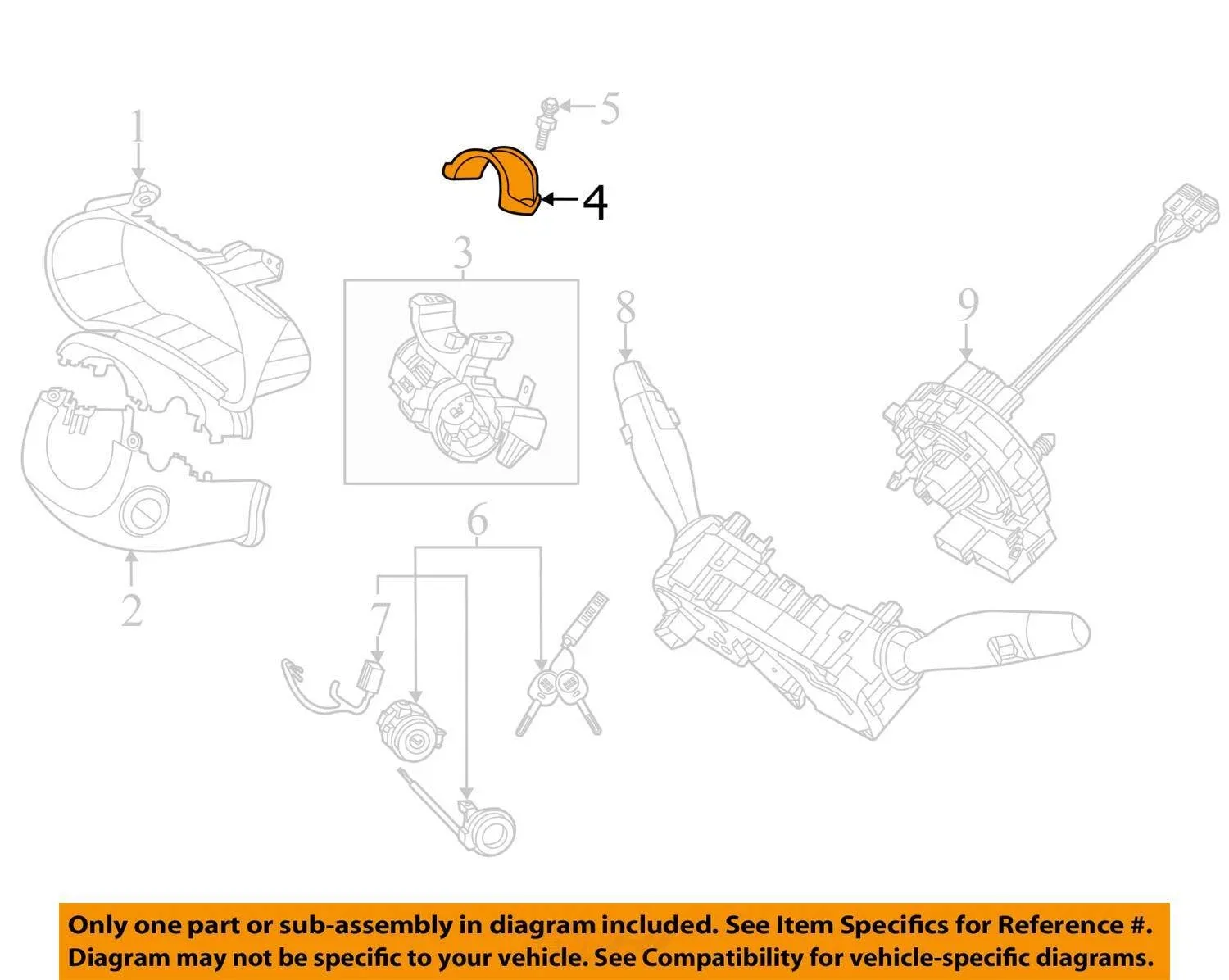 KIA OEM 04-25 Forte Shroud, Switches Levers-Lock Housing Clamp 819182D000 image 3