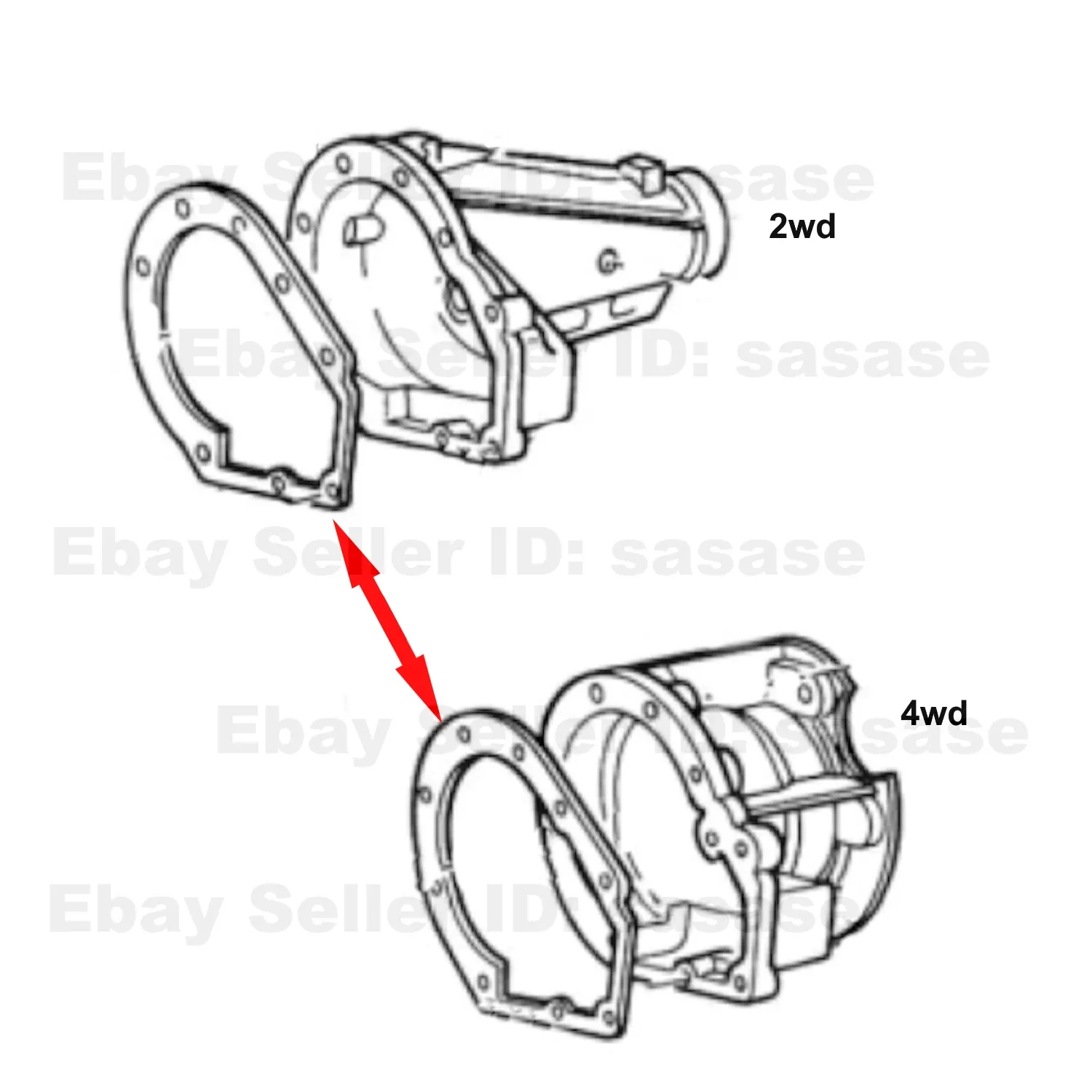 4R100 E4OD Tail Housing Gasket Rear Case Extension for 2wd 4wd Transmission image 2