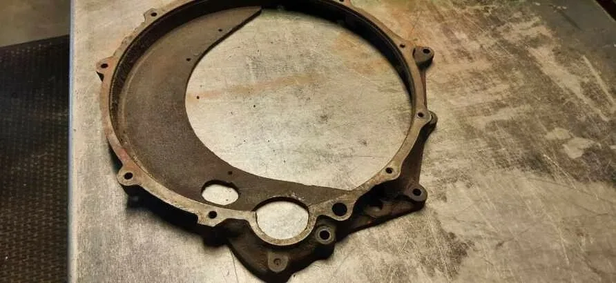 1956 Chevrolet Cast Iron Powerglide bell housing to engine plate. image 2