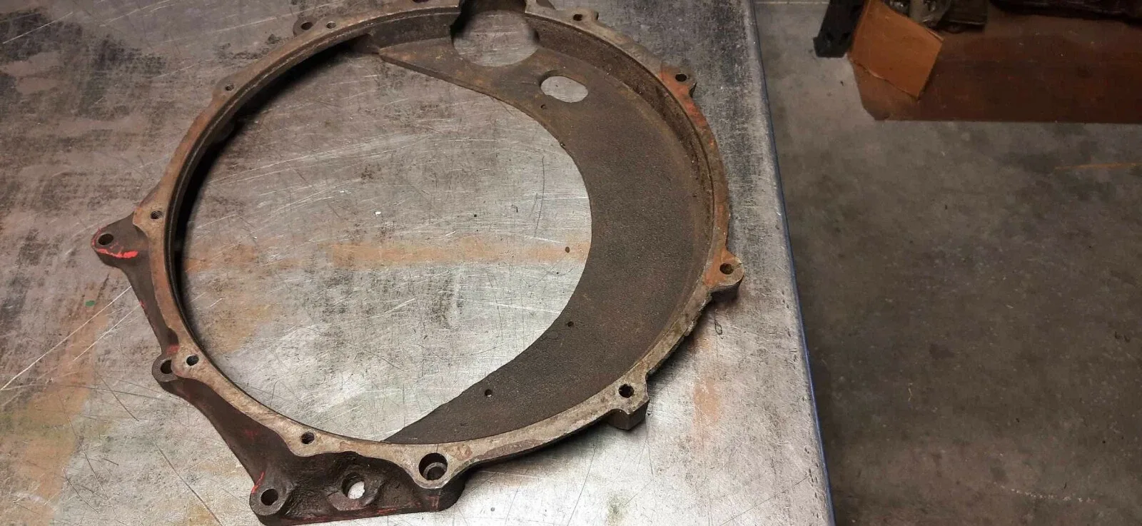 1956 Chevrolet Cast Iron Powerglide bell housing to engine plate. image 3