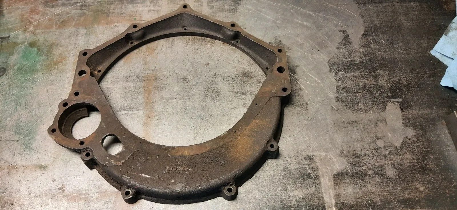 1956 Chevrolet Cast Iron Powerglide bell housing to engine plate.